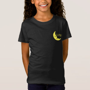 Funny Yellow Black Half Moon Luna Typography T-Shirt