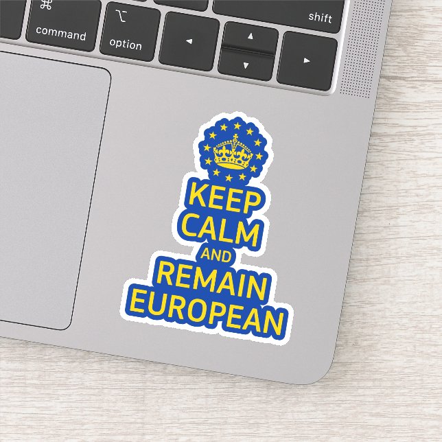 Funny Yellow Blue Keep Calm Crown European Pun (Detail)