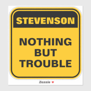 Funny yellow caution road sign personalised gift