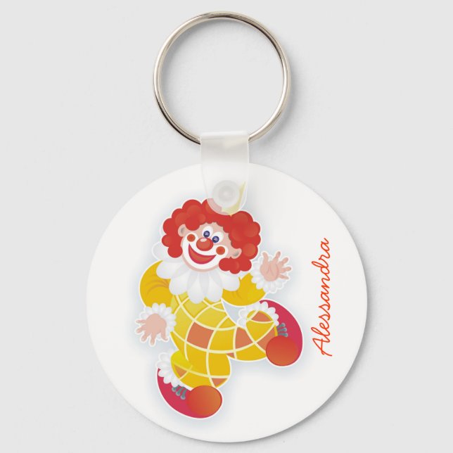 funny yellow clown with your name key ring (Front)