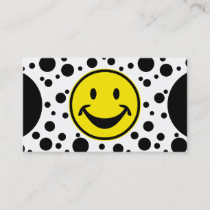 Funny yellow & Dots + your backg. & ideas Business Card
