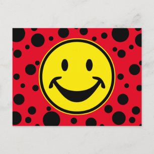 Funny yellow & Dots + your backg. & ideas Postcard