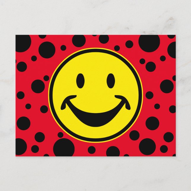 Funny yellow & Dots + your backg. & ideas Postcard (Front)