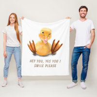 Funny Yellow Duck Playful Wink Happy Smile Cartoon