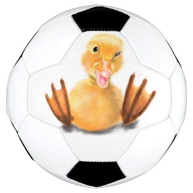 Funny Yellow Duck Playful Wink - Happy Smile  Football (Front)