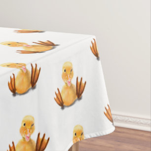 Funny Yellow Duck Playful Wink - Happy Smile  Tablecloth