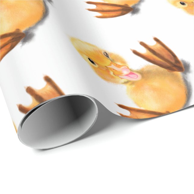 Funny Yellow Duck Playful Wink Happy Smile  Wrapping Paper (Roll Corner)