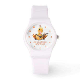 Funny Yellow Duck Playful Wink - Your Text / Colou Watch