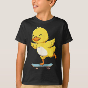 Funny Yellow Duck Skater Skateboard Ballerina Zoo  T-Shirt