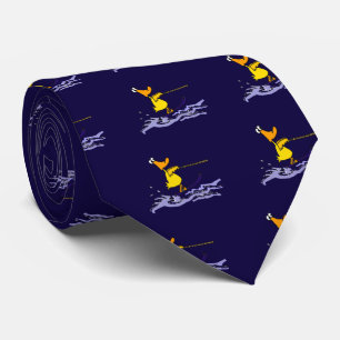 Funny Yellow Duck Water Skiing Tie