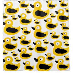 Funny yellow duckling  shower curtain