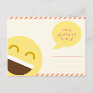 Funny Yellow Emoji Letter Postcard