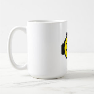 Funny Yellow Face Headphones Coffee Mug