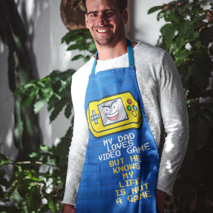 Funny Yellow Game Portable Father's Day Greeting Apron