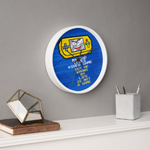 Funny Yellow Game Portable Father's Day Greeting Clock
