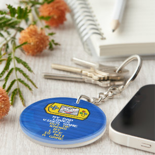 Funny Yellow Game Portable Father's Day Greeting Key Ring