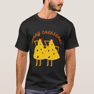 Funny Yellow Merry Cheesemas with Xmas Hats T-Shirt