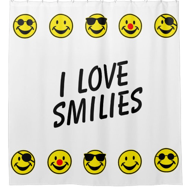 Funny yellow MIX + your backg. & ideas Shower Curtain (Front)