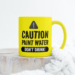 Funny Yellow Paint Water for Artists Mug<br><div class="desc">No more accidentally drinking your paint water mug while deep in your creative painting journey. Stay in your right brain groove with a neon yellow caution design that will literally stop you from drinking that yummy paint water. Perfect for artists and creatives who love a good laugh!</div>