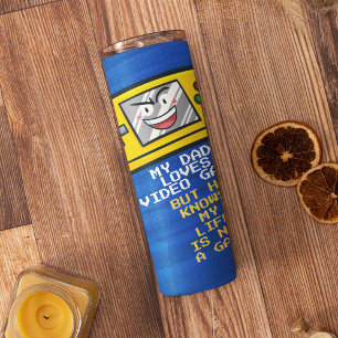 Funny Yellow Portable Father's Day Greeting Card Thermal Tumbler