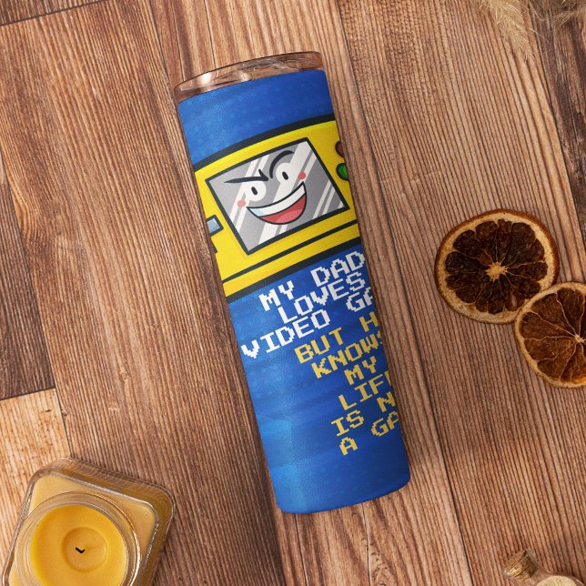 Funny Yellow Portable Father's Day Greeting Card Thermal Tumbler (Creator Uploaded)