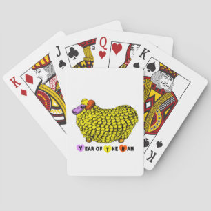 Funny Yellow Ram Chinese Year Zodiac Birthday PC Playing Cards