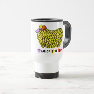 Funny Yellow Ram Chinese Year Zodiac Birthday TMug Travel Mug