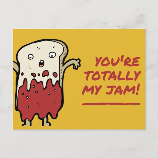 Funny  Yellow Red Toast Postcard (Front)