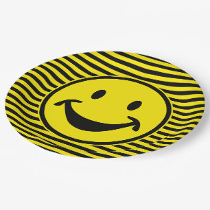 Funny yellow & stripes + your backg. & idea paper plate