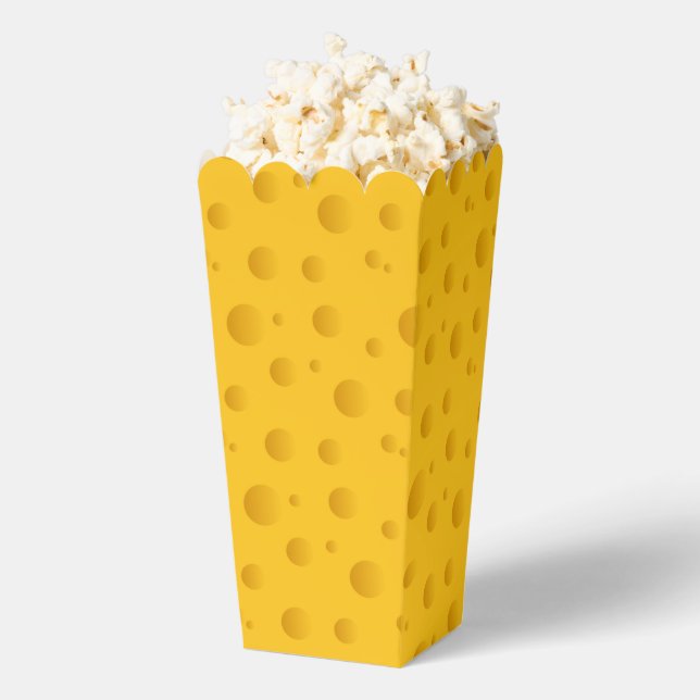Funny yellow swiss cheese pattern custom popcorn favour box (Popped)