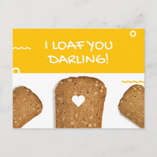 Funny Yellow Toasted Bread Cheesy Postcard