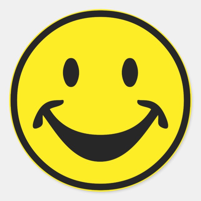 Funny yellow + your backg. & ideas classic round sticker (Front)