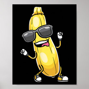 Funny Yellow Zucchini Dancing For Vegetable Lovers Poster