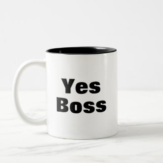 Funny Yes Boss Work Nah Two-Tone Coffee Mug