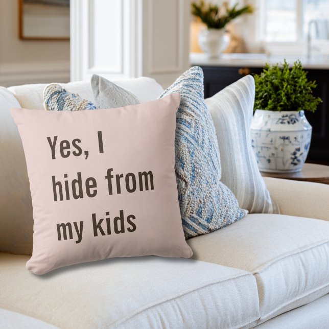 Funny Yes I Hide from Kids Mum Baby Shower Cushion (Creator Uploaded)