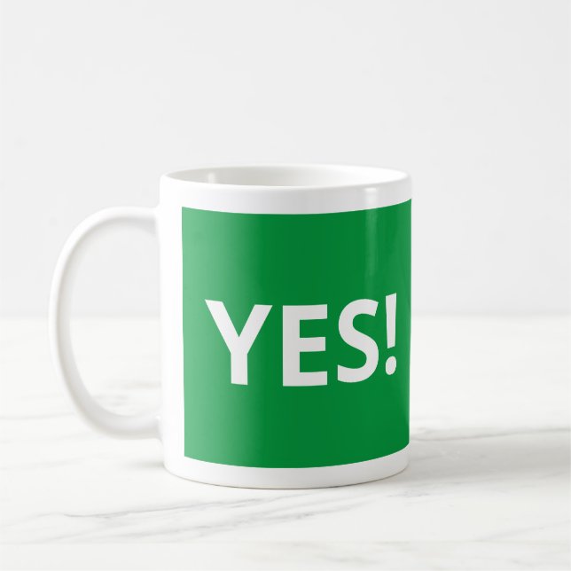 Funny YES! or NO! Quote  Coffee Mug (Left)
