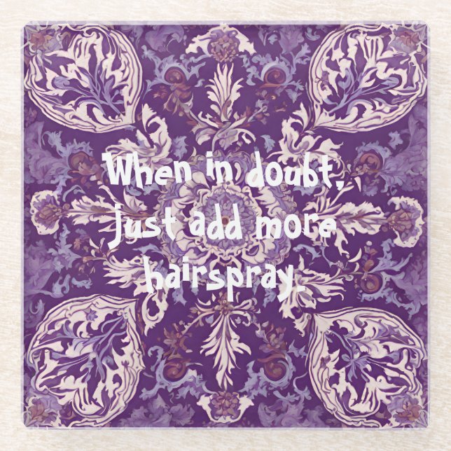 Funny yet Elegant Christmas Gifts for Hairdressers Glass Coaster (Front)