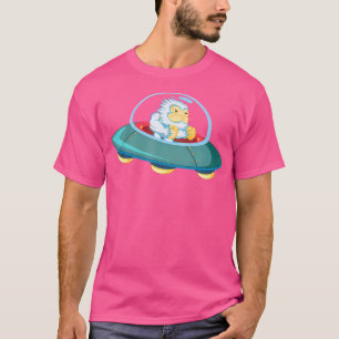 Funny Yeti For Boys Girls Women Flying In Ufo T-Shirt