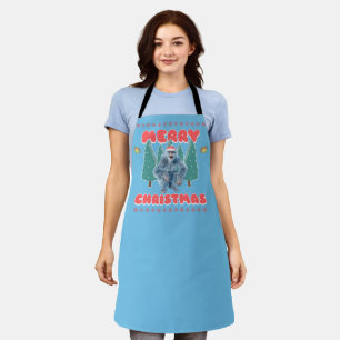 Funny Yeti - Merry Christmas Apron