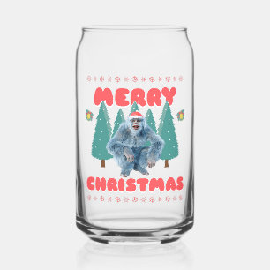 Funny Yeti - Merry Christmas Can Glass