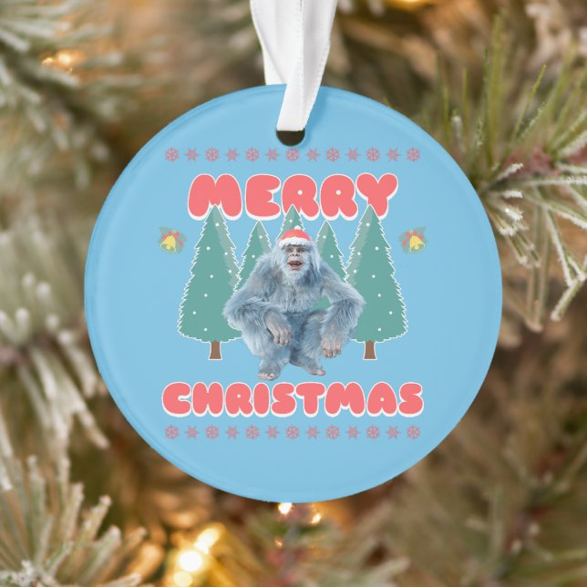 Funny Yeti - Merry Christmas Ornament (Tree)