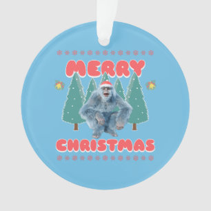 Funny Yeti - Merry Christmas Ornament