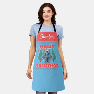 Funny Yeti - Merry Christmas Personalized Apron