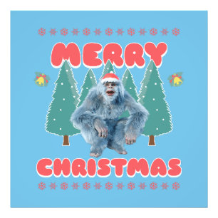 Funny Yeti - Merry Christmas Photo Print