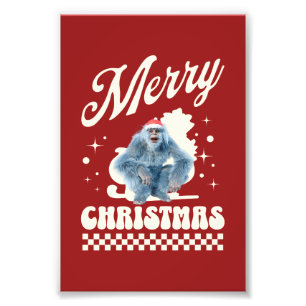 Funny Yeti - Merry Christmas Photo Print