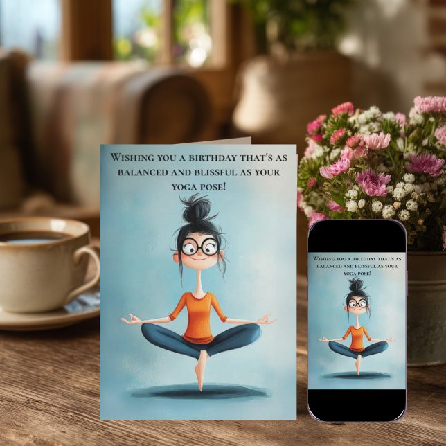 Funny Yoga Birthday Card (Creator Uploaded)