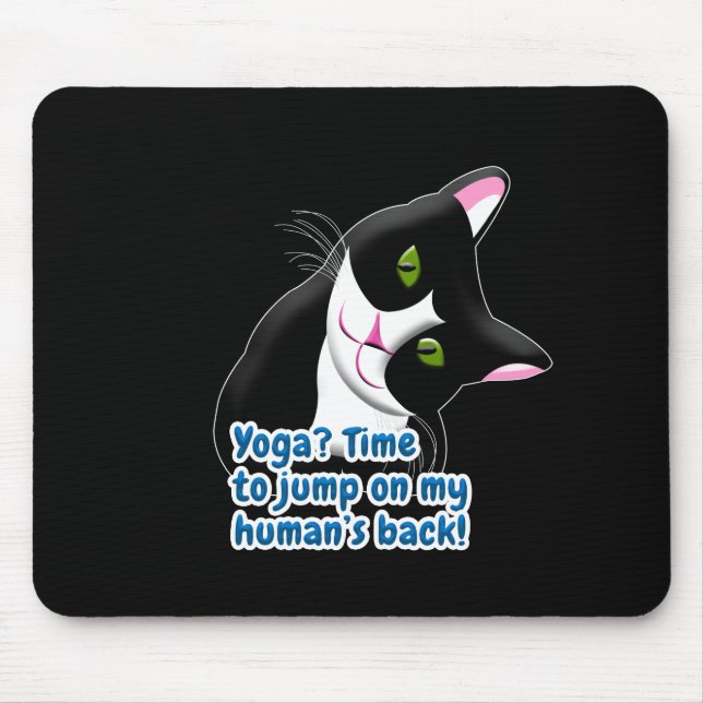 Funny Yoga Cat Mouse Mat (Front)
