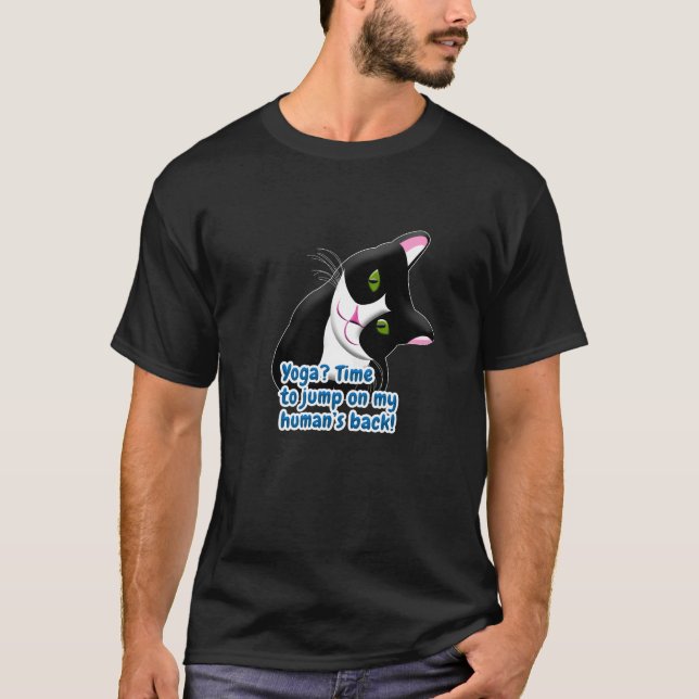 Funny Yoga Cat T-Shirt (Front)