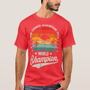 Funny Yoga Flamingo Women Men Retro Beach Summer F T-Shirt