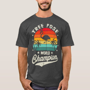 Funny Yoga Flamingo Women Men Retro Beach Summer F T-Shirt